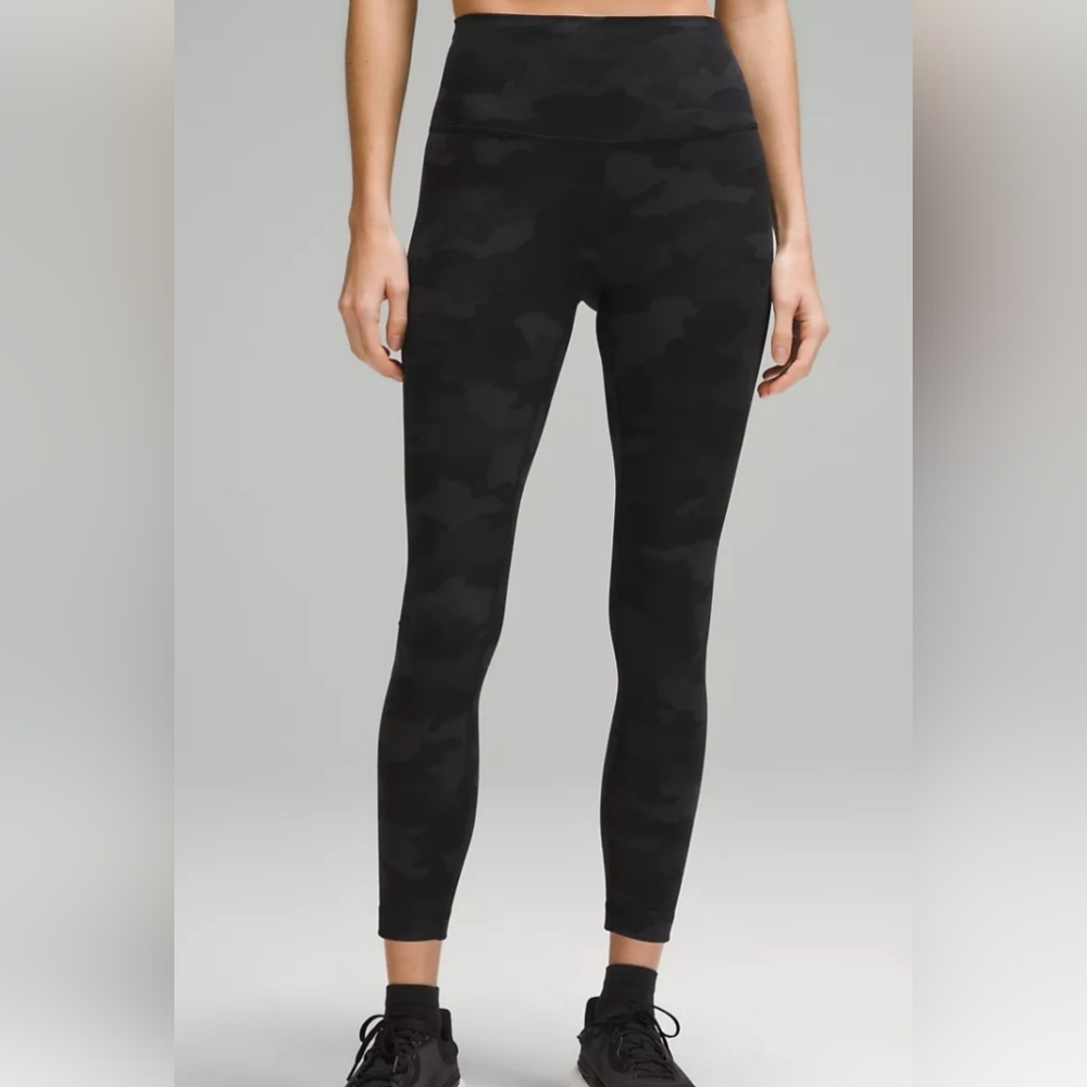 Lululemon Wunder Train Leggings Black Camo Coal Size 6 *like New* 25 Inch